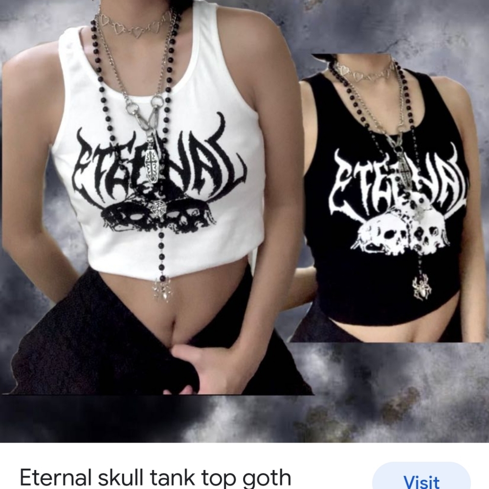 **SOLD** Eternal Goth Cropped Tank Top - Picture 2 of 6